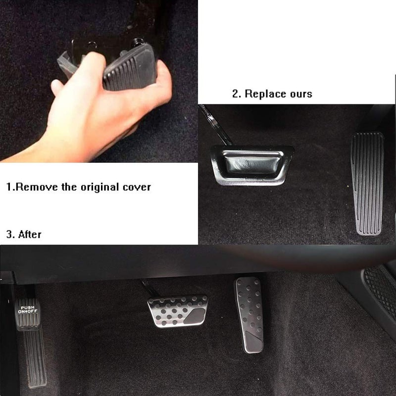 Keptrim for Charger Challenger Chrysler Stainless Accelerator Gas Brake Pedal Pad Kit for 2009-2021 Dodge Challenger Charger Chrysler300, 2pcs - Image 5